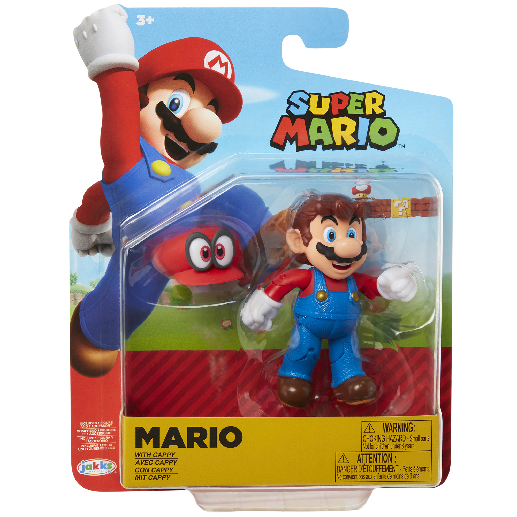 Nintendo Super Mario 4-inch MARIO with CAPPY,  Collectible and Action Figure