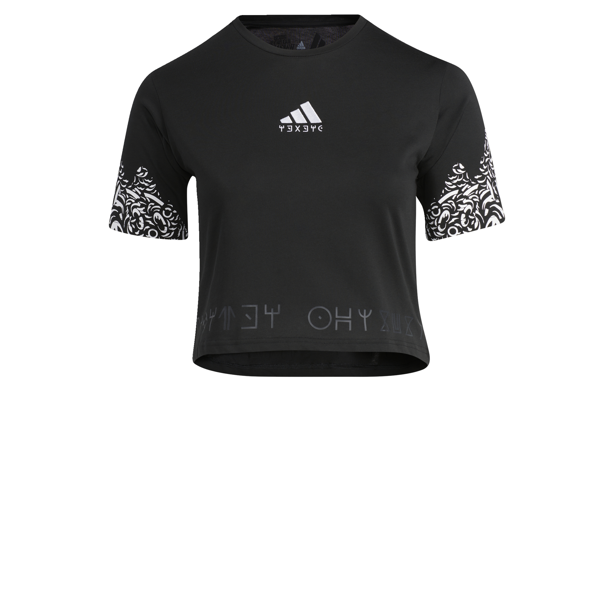 adidas Lifestyle Marvel Black Panther Graphic Cropped T-Shirt Women Black HN6585